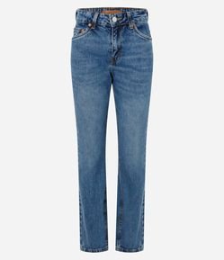 Calça Reta em Jeans Premium com Cintura Média