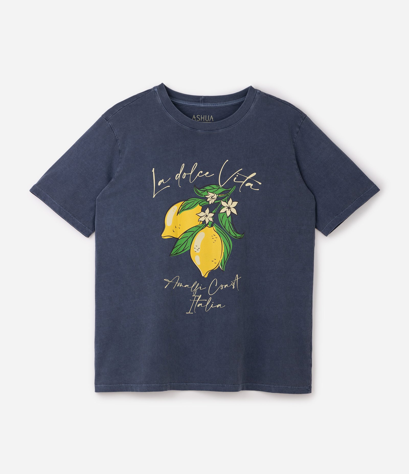 Blusa Alongada em Algodão com Estampa de Limão Curve & Plus Size Azul 5