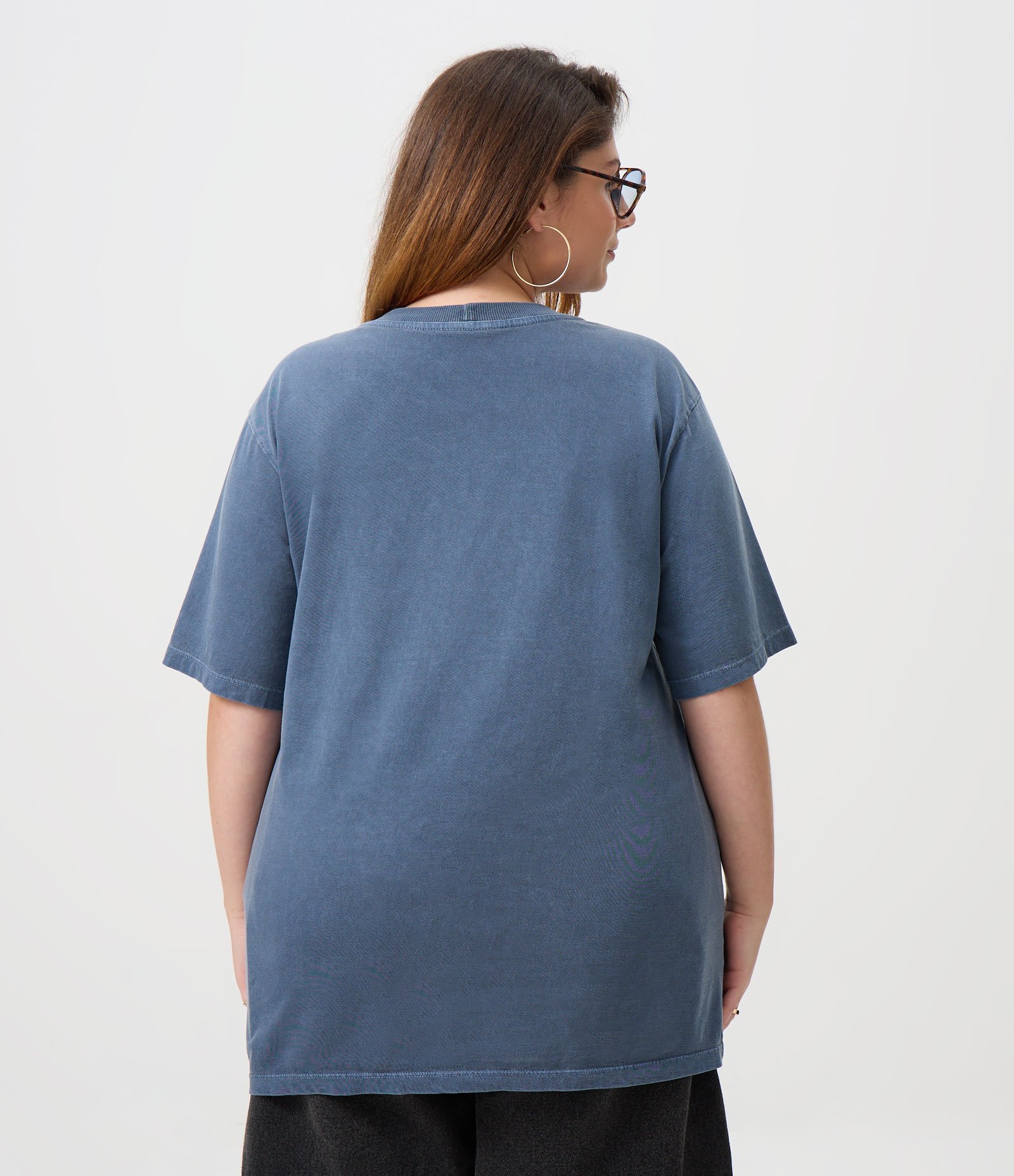 Blusa Alongada em Algodão com Estampa de Limão Curve & Plus Size Azul 4
