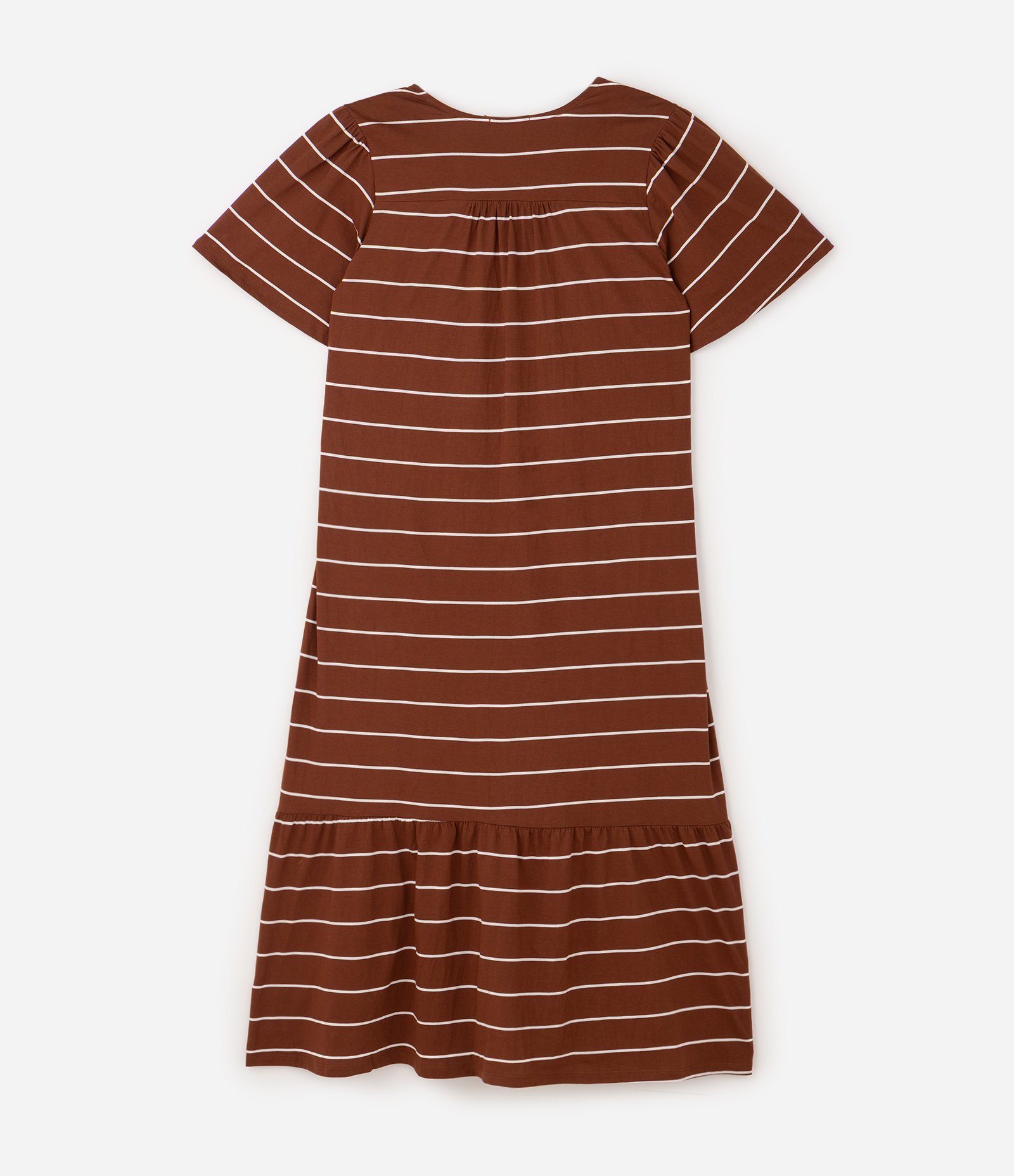 Vestido Comfort Midi em Algodão com Maria na Barra Curve & Plus Size Marrom 2