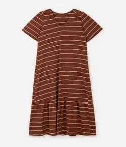 Vestido Comfort Midi em Algodão com Maria na Barra Curve & Plus Size