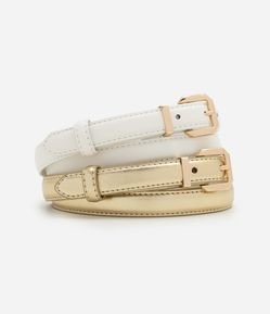 Kit com 02 Cintos Finos em PU
