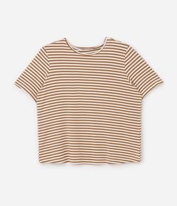 Blusa Regular em Viscolycra Listrada com Fio Tinto Curve & Plus Size
