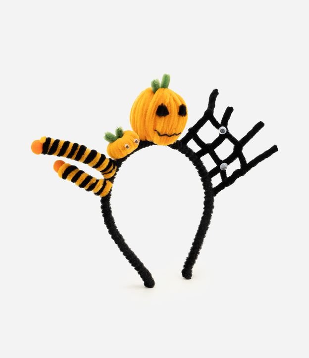Tiara Infantil Accessories Abóbora e Teia de Halloween - Tam Único
