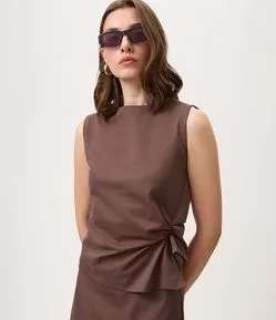 Blusa em Microfibra com Torcido Lateral