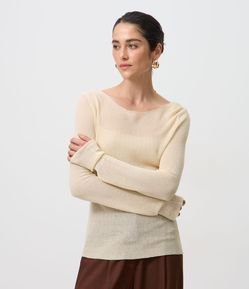 Blusa em Tricô Transparente com Top Interno