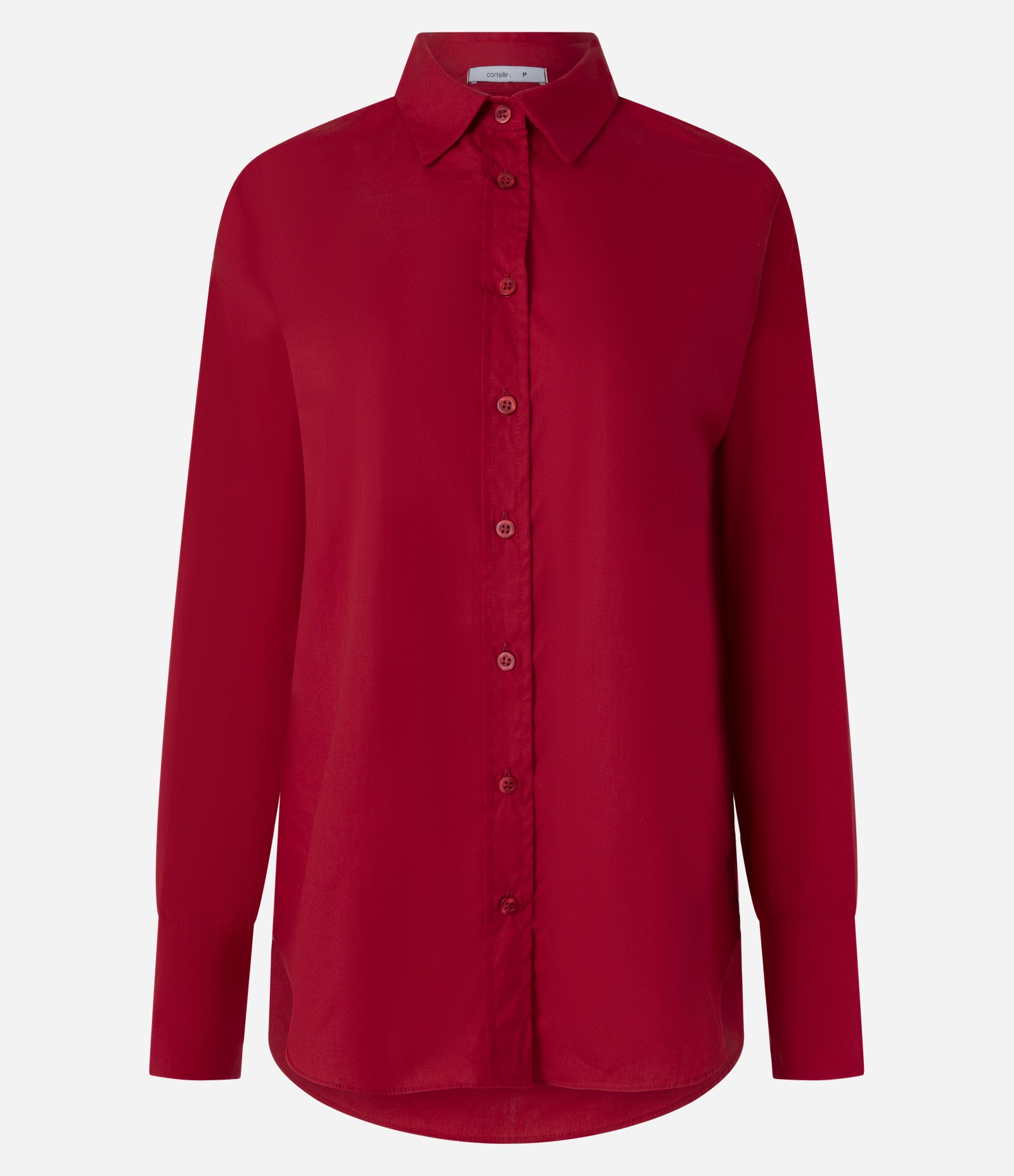 Camisa com Manga Longa em Tricoline Vermelho 1