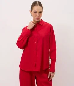 Camisa com Manga Longa em Tricoline