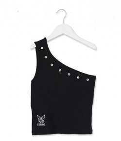 Blusa Infantil Kuromi Estampada Sem Mangas - Tam 5 a 16 Anos