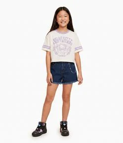 Camiseta Infantil Em Algodão Hello Kitty - 5 a 14 Anos