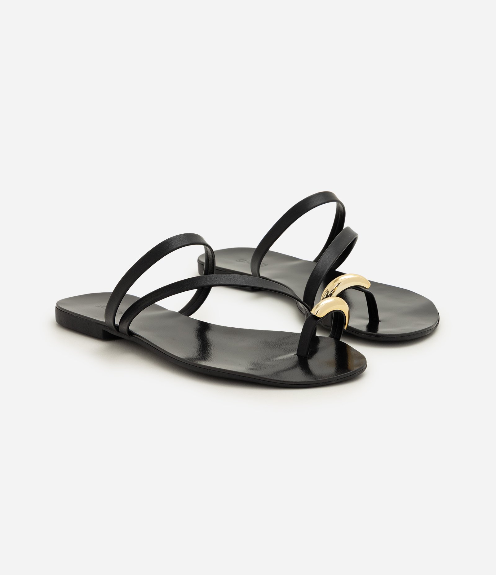 Rasteira Mule em PU com Dedeira Bold Preto 4