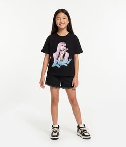 Camiseta Infantil em Algodão Estampa Personagem Kiki - Tam 5 a 16 Anos