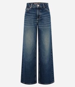 Calça Wide Leg em Jeans Premium com Cintura Média