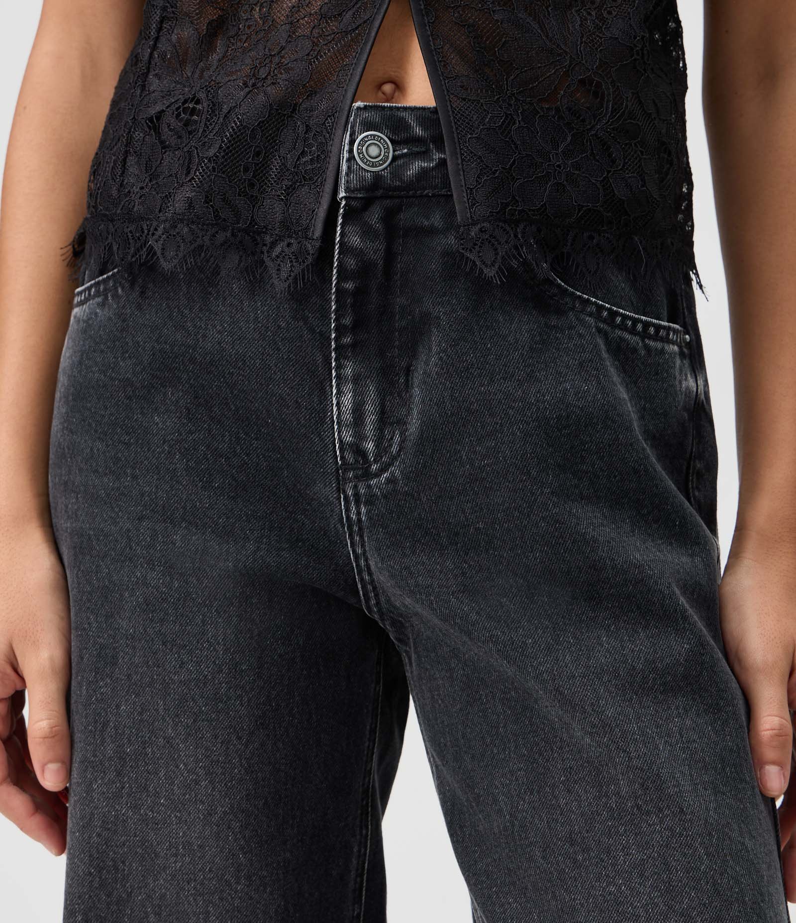 Calça Wide Leg em Jeans Premium com Cintura Média Preto 8
