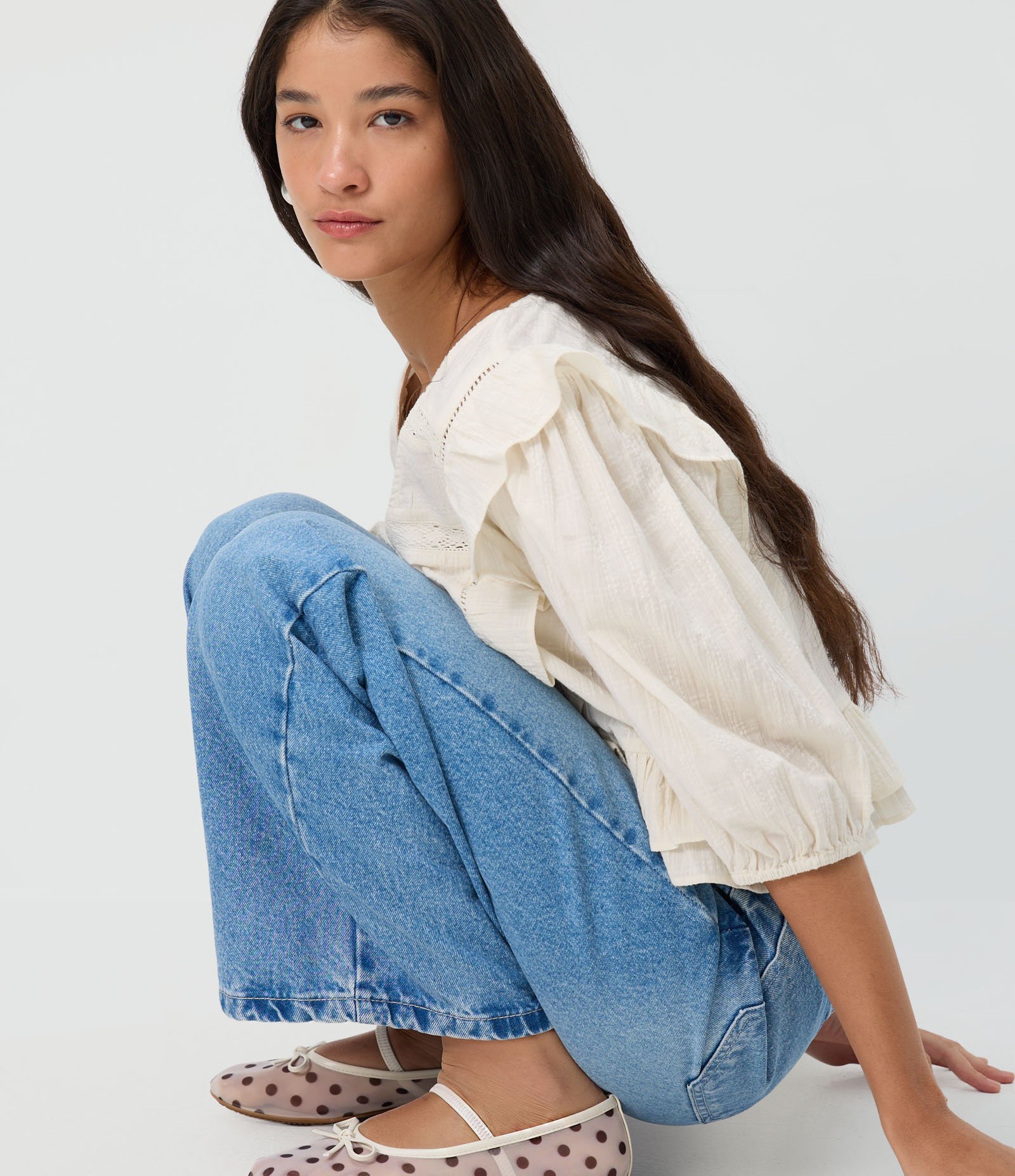 Calça Wide Leg em Jeans Premium com Cintura Média Azul Claro 5