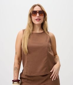 Blusa em Sarja com Alça Larga Curve & Plus Size