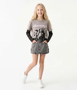 Blusa Infantil K Pop Demon Hunters Huntrix Tam 5 a 14 Anos
