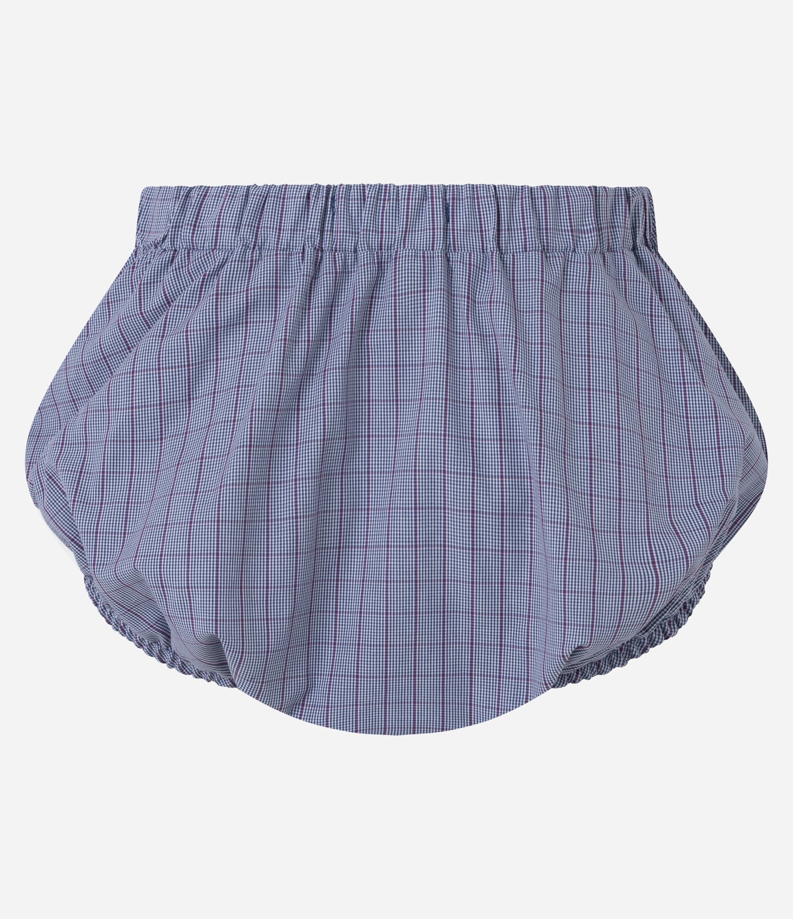 Mini Short em Algodão com Estampa Xadrez e Cós Elástico Azul 6