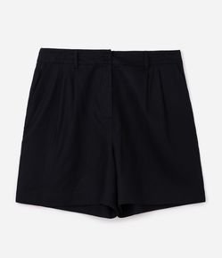 Bermuda em Viscolinho com Bolsos e Pregas Curve & Plus Size