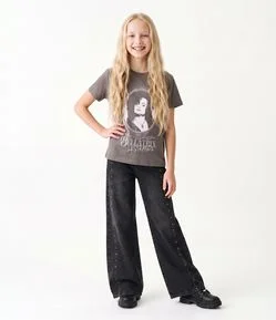 Camiseta Infantil em Algodão Harry Potter Estampa Bellatrix - Tam 6 a 16 Anos