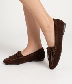 Mocassim em Couro com Franjas