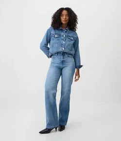 Calça Reta Comfort em Jeans Premium com Cintura Alta