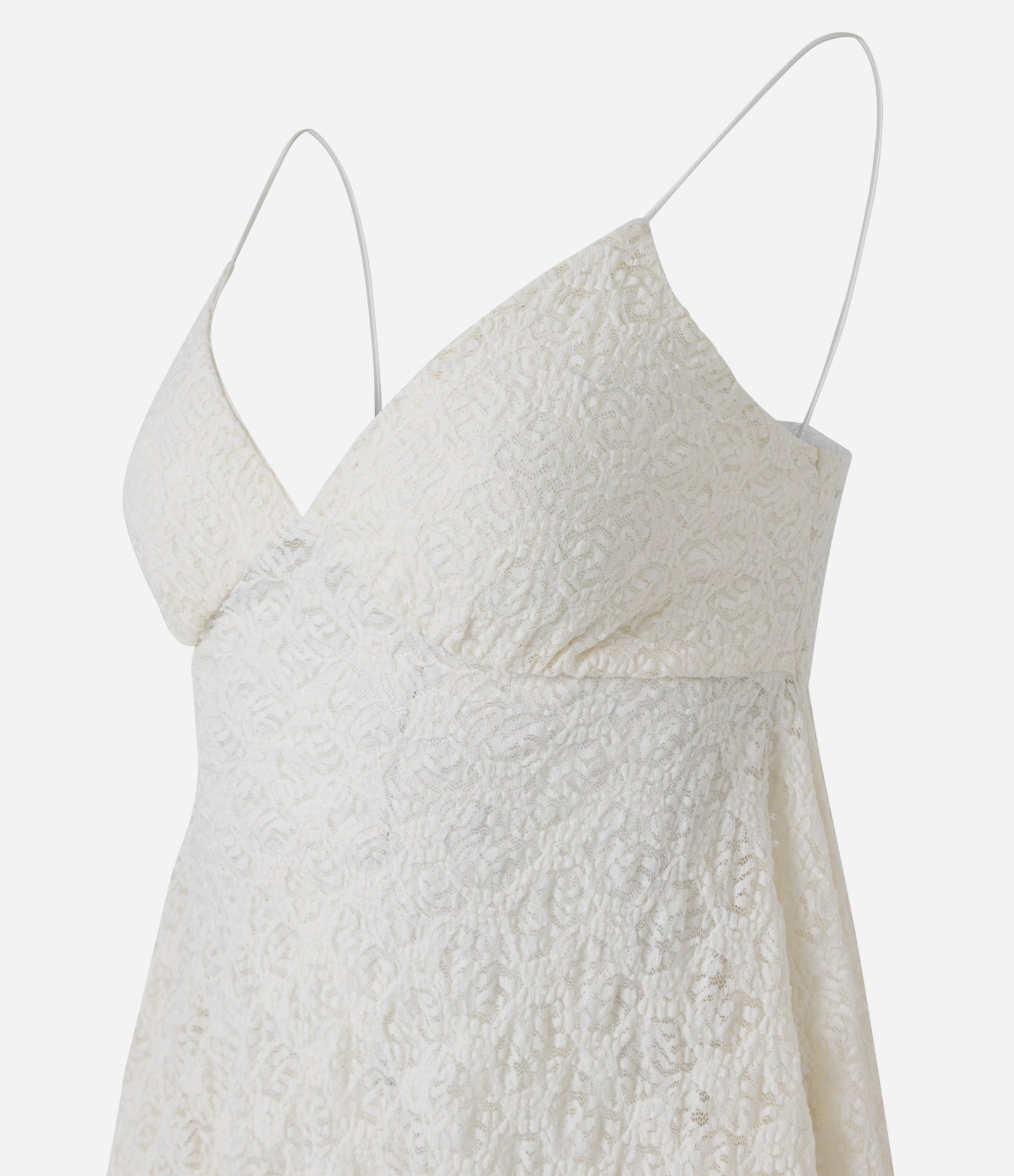 Blusa de Alcinha em Renda com Barra Assimétrica com Pontas Off White 6