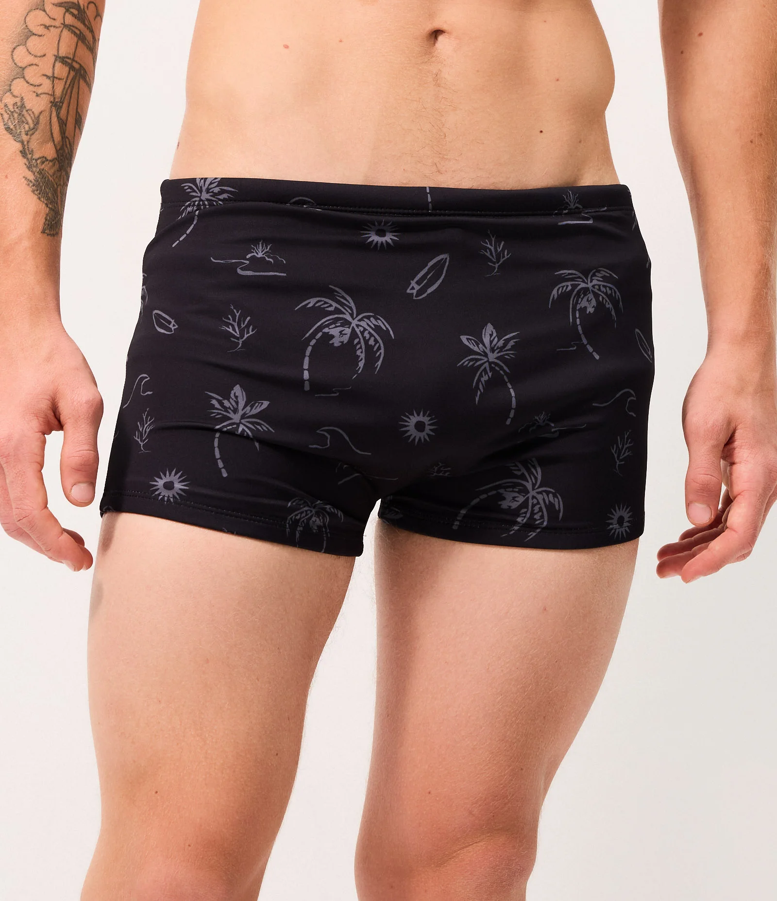 Sunga Boxer com Estampa Ícones de Verão Preto 2