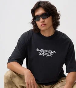 Camiseta Boxy em Algodão Estampa Burning Eclipse