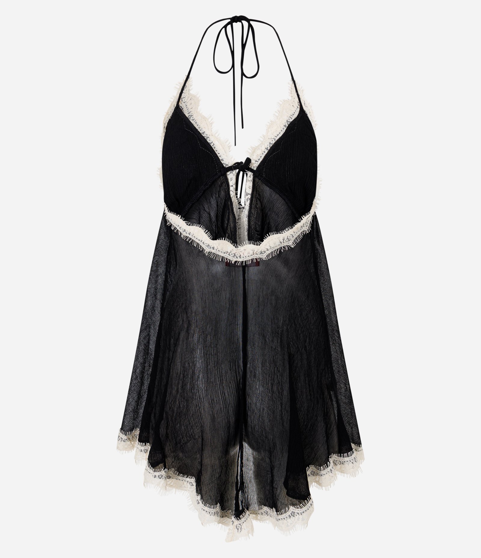 Blusa de Alcinha em Viscose com Renda e Decote V Preto 7