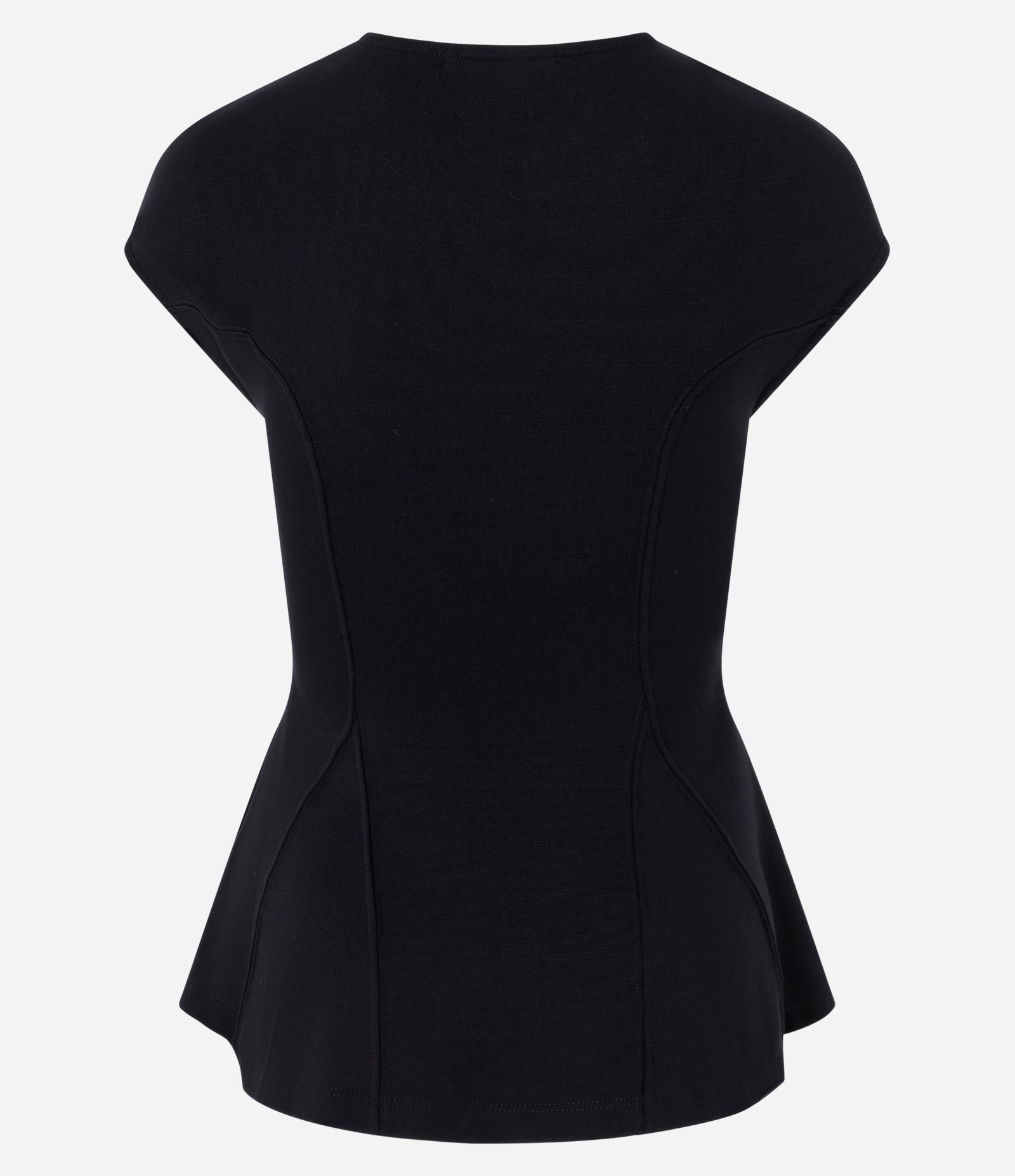Blusa Peplum em Viscose com Recortes Estruturados Preto 6