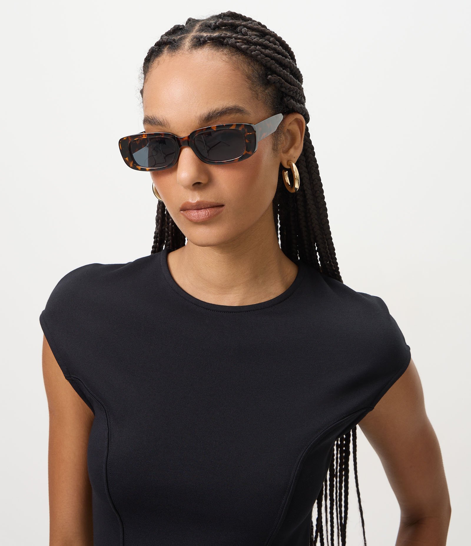 Blusa Peplum em Viscose com Recortes Estruturados Preto 3