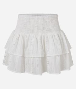 Short Saia em Laise com Babados em Camadas