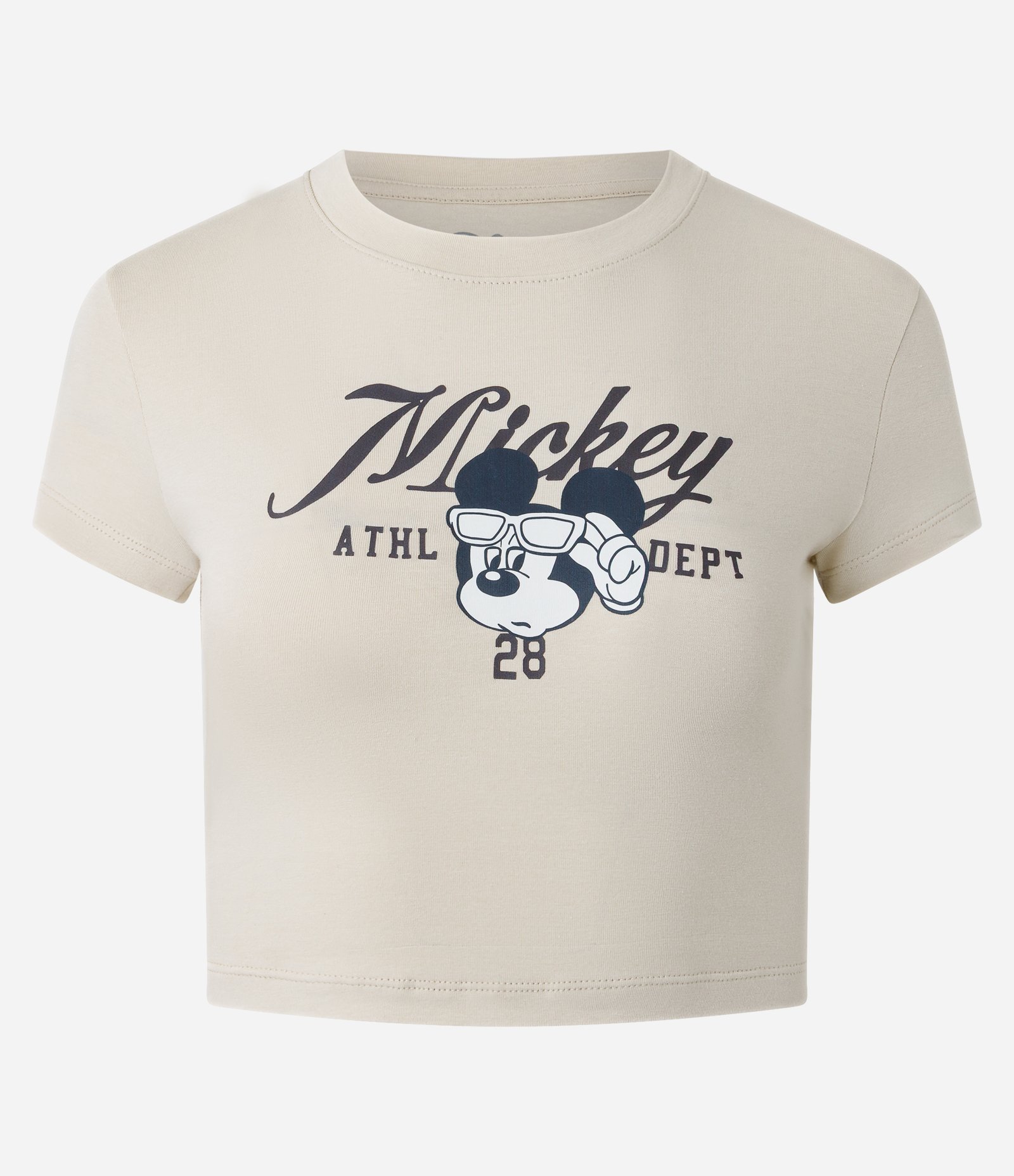 Camiseta em Algodão com Estampa Mickey Mouse com Relevo Off White 6