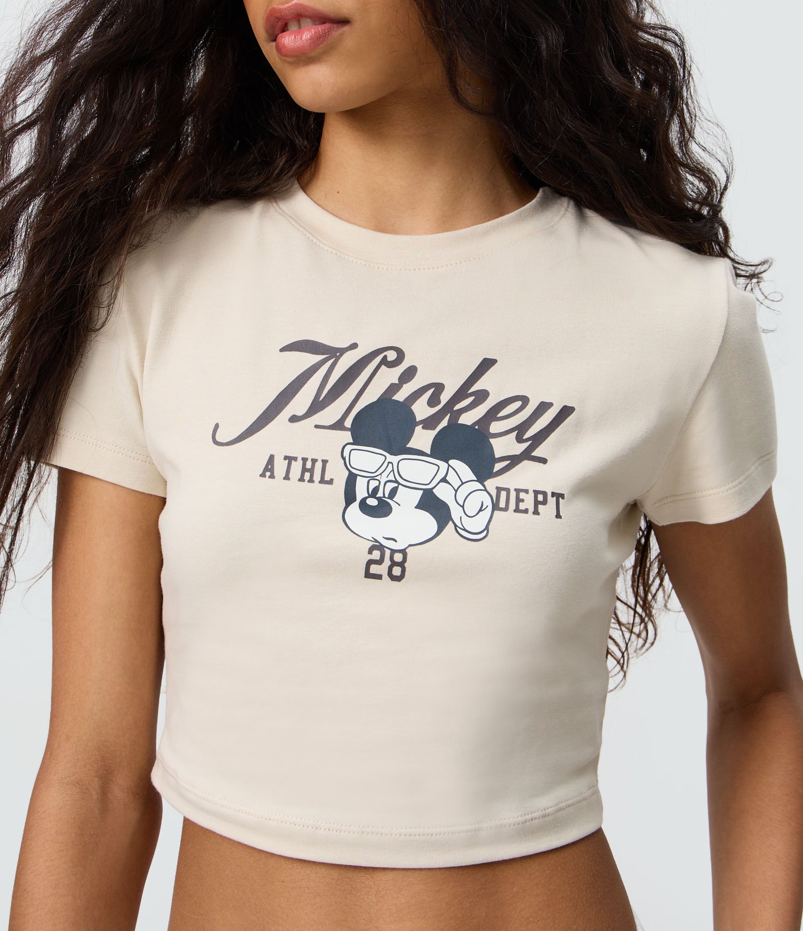 Camiseta em Algodão com Estampa Mickey Mouse com Relevo Off White 4