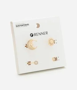 Kit de 02 Braceletes com Detalhes de Sol e Lua