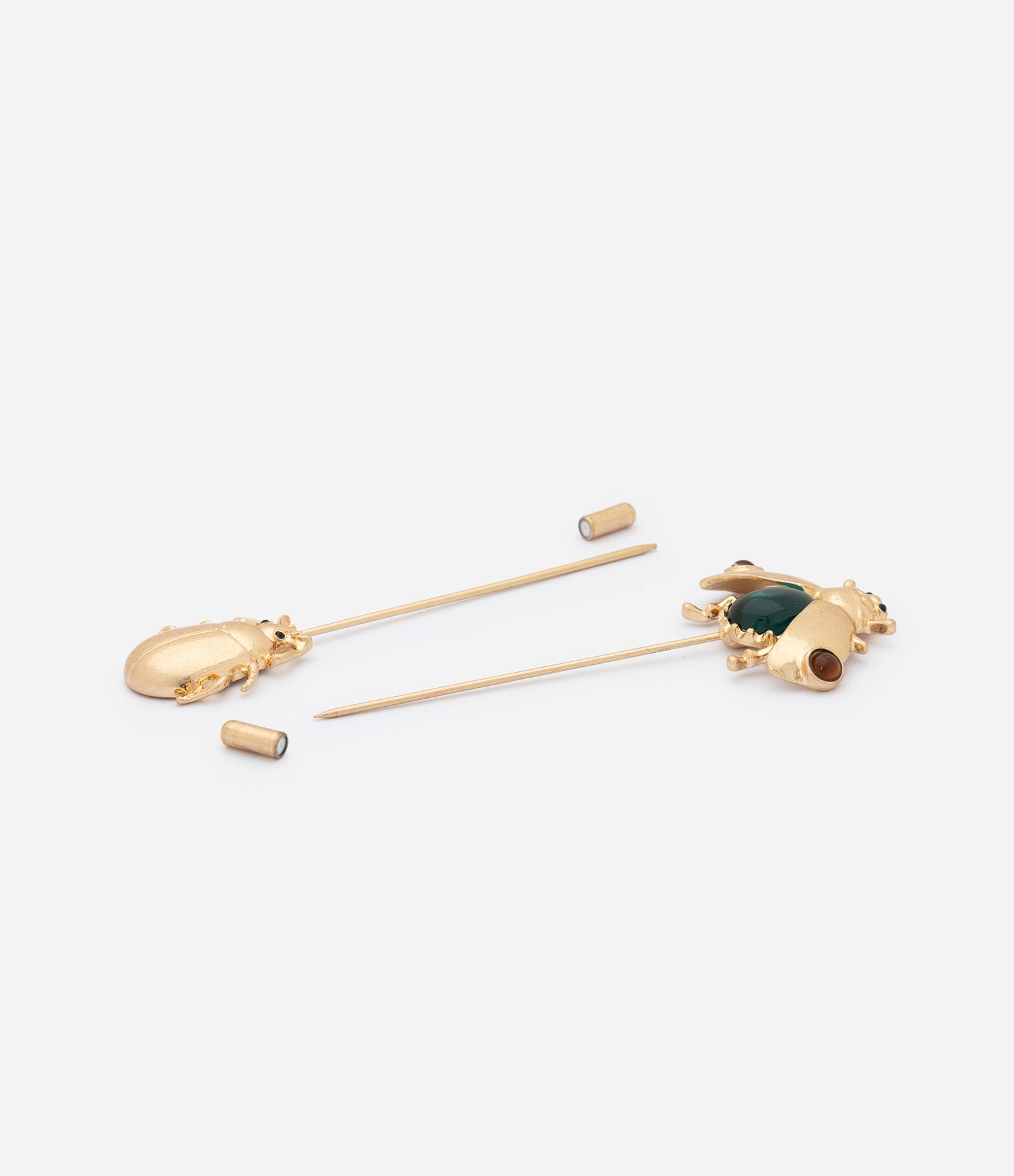Kit com 2 Broches de Besouro em Metal Dourado 2