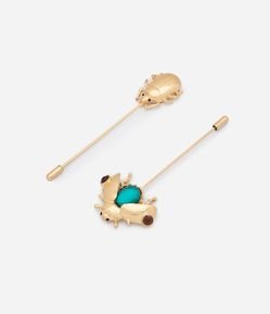 Kit com 2 Broches de Besouro em Metal