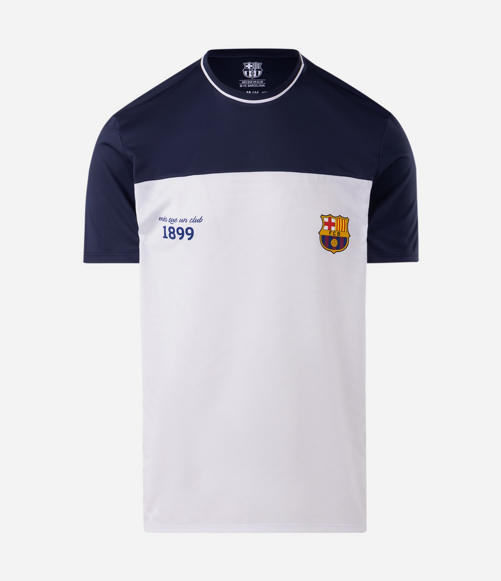 Camiseta Barcelona com Recorte no Peito Branco 5