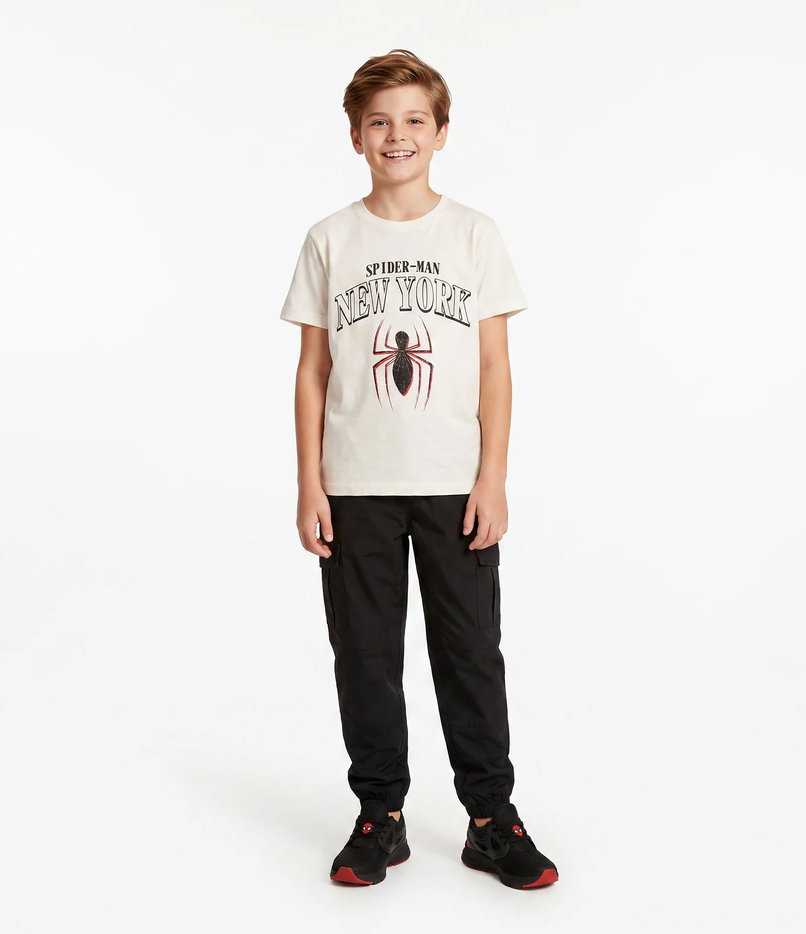 Camiseta Infantil Em Algodão Spider Man New York - Tam 4 a 12 Anos Branco 1