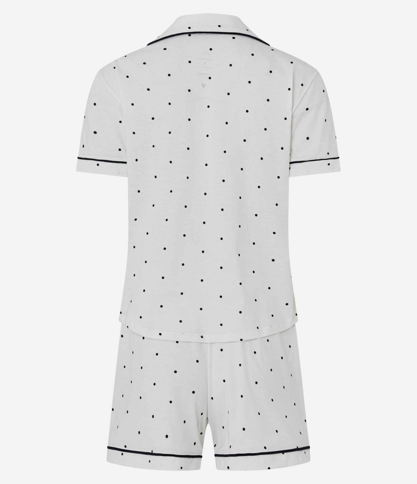 Pijama Curto Americano em Algodão com Estampa Poá Branco 2