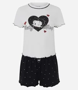 Pijama Curto em Algodão com Estampa Betty Boop