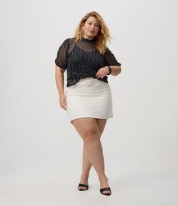 Saia em Sarja com Cinto Curve & Plus Size
