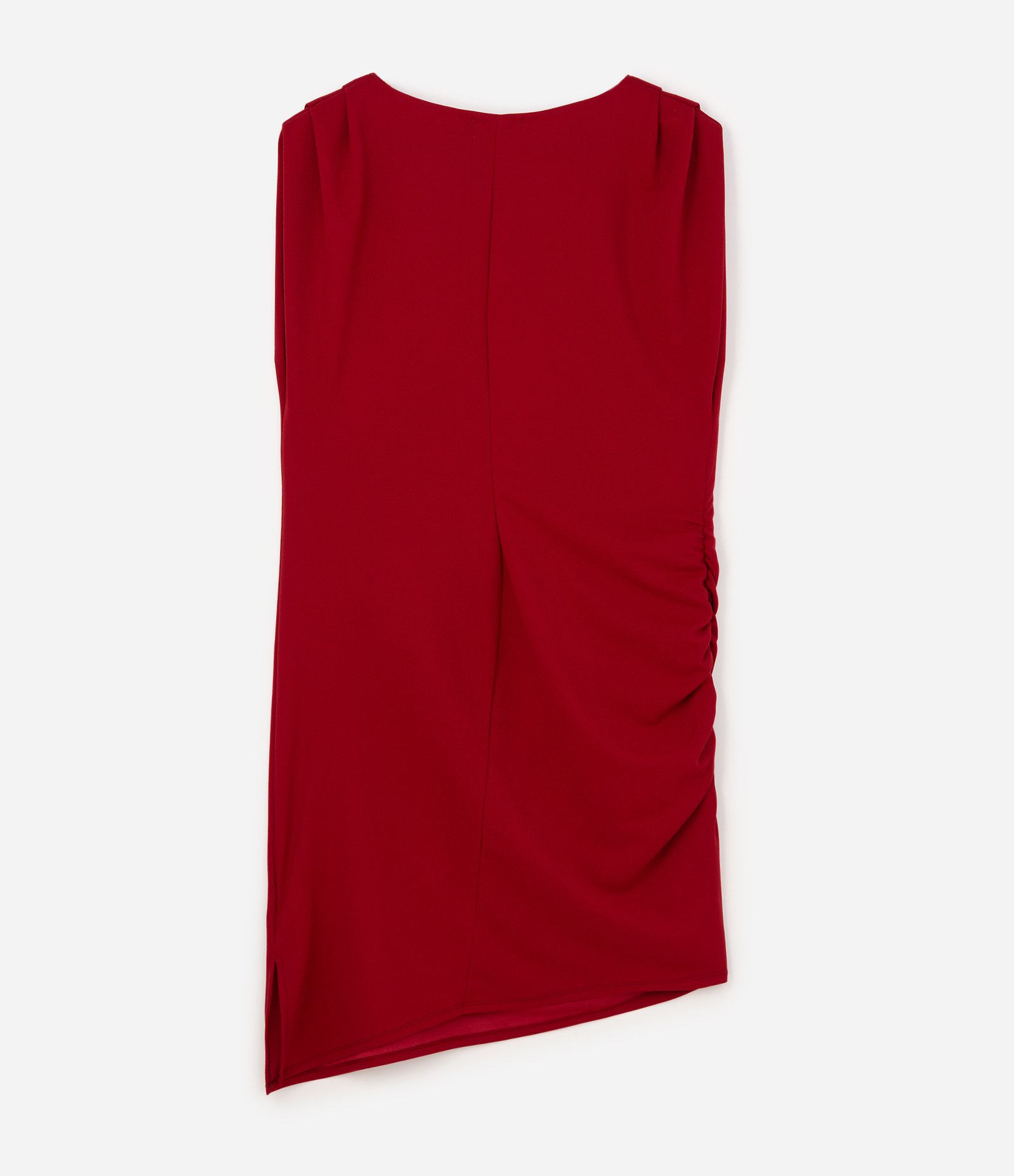 Vestido Curto em Crepe com Franzido e Barra Assimétrica Curve & Plus Size Vermelho 6