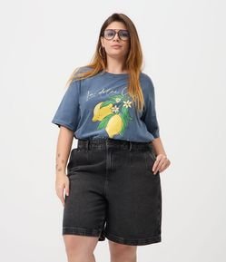 Bermuda Jeans com Pences Curve & Plus Size
