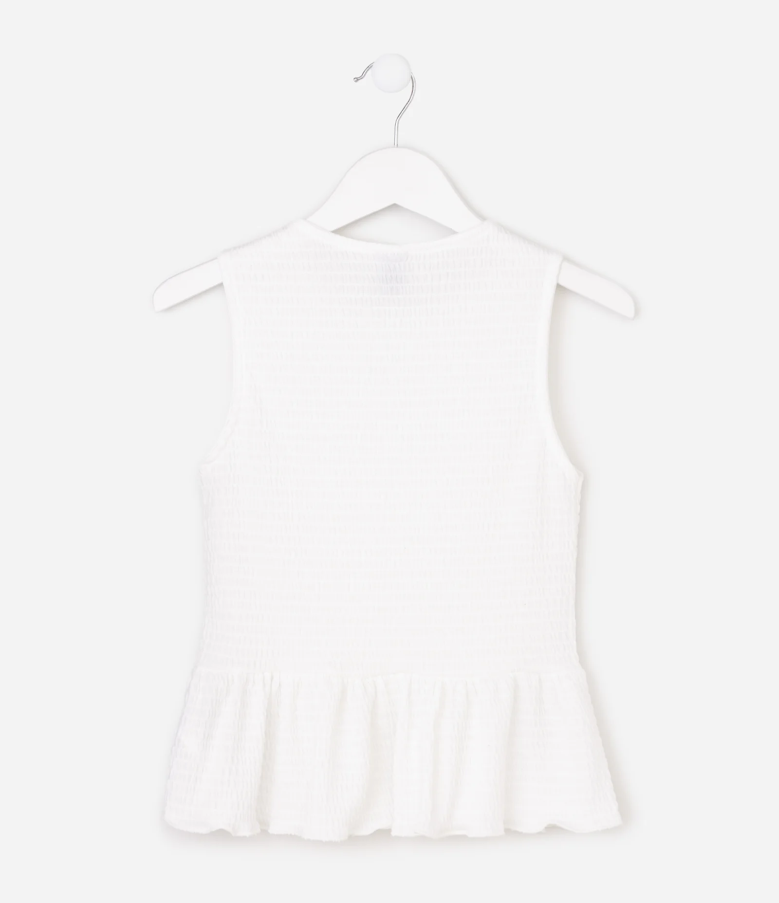 Camiseta Infantil Em Algodão Hello Kitty Texturizada com Babado - Tam 5 a 14 Anos Branco 4