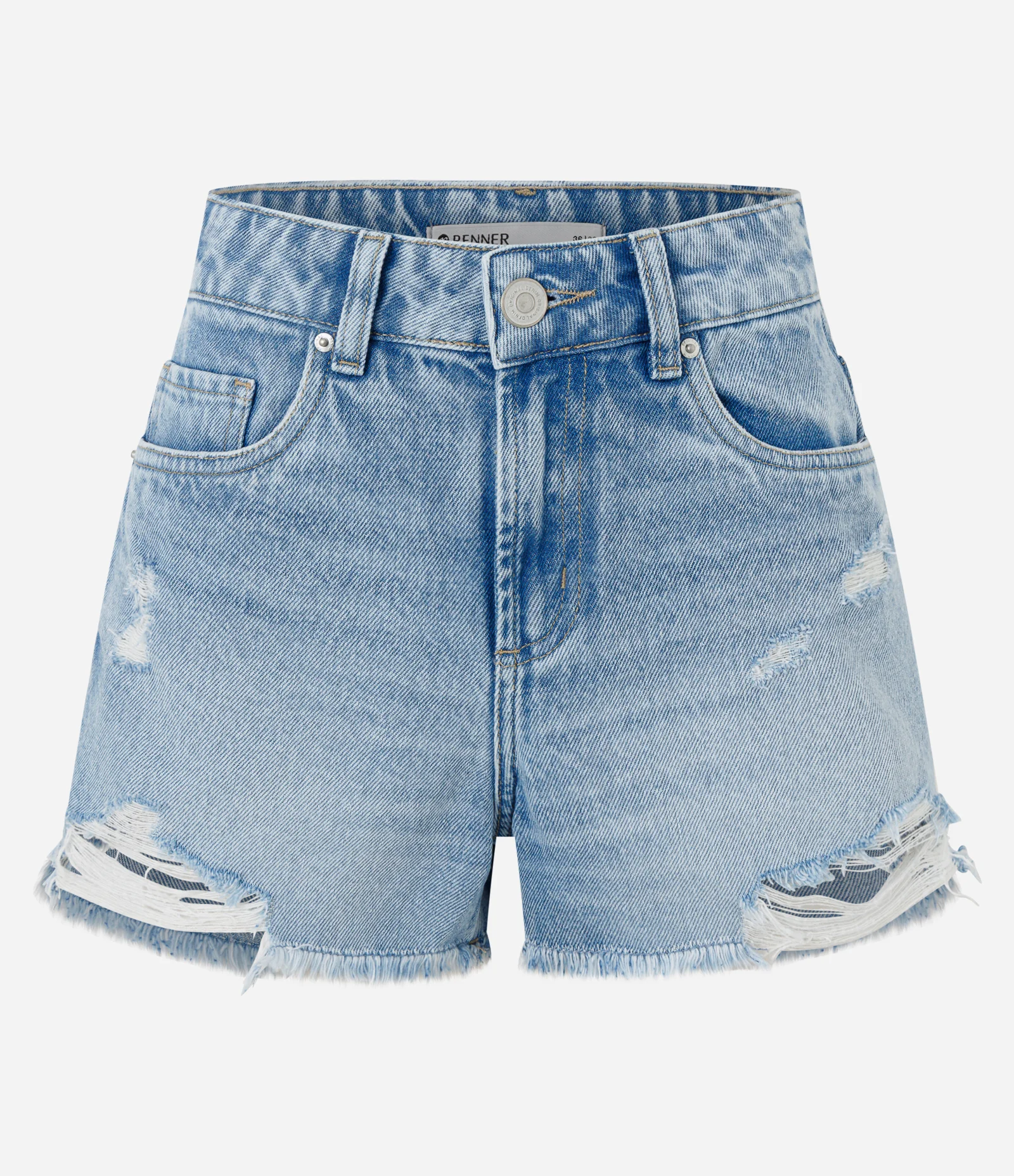 Short em Jeans com Barra Desfiada e Puídos Azul 3