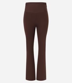 Calça Flare Esportiva com Franzido Lateral e Fenda na Barra