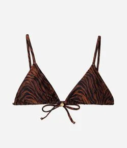 Biquíni Top Cortininha com Estampa Animal Print
