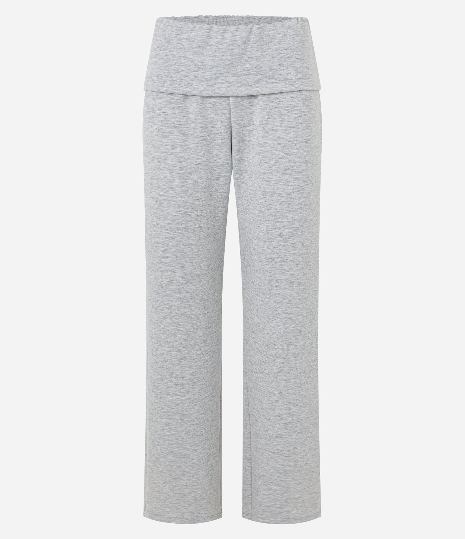 Calça de Pijama Longo em Viscolycra com Cós Virado Cinza 5